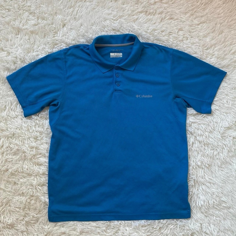 Sportswear Athletic wear Golf Columbia blue polo shirt Omni-Shade sun protection